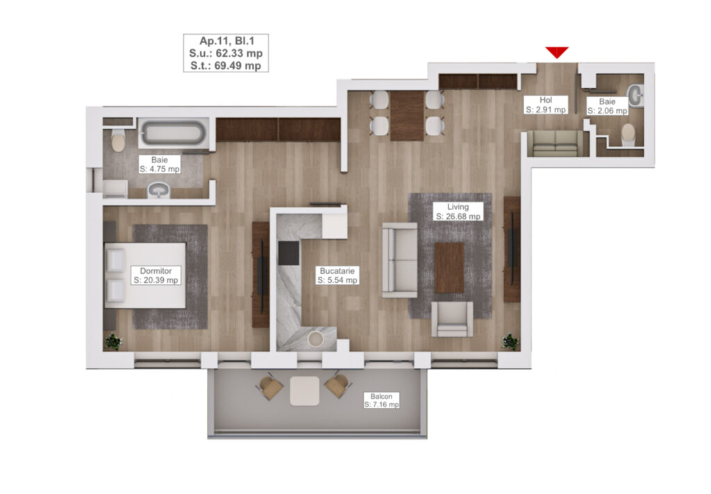 Apartament 2 camere de vanzare