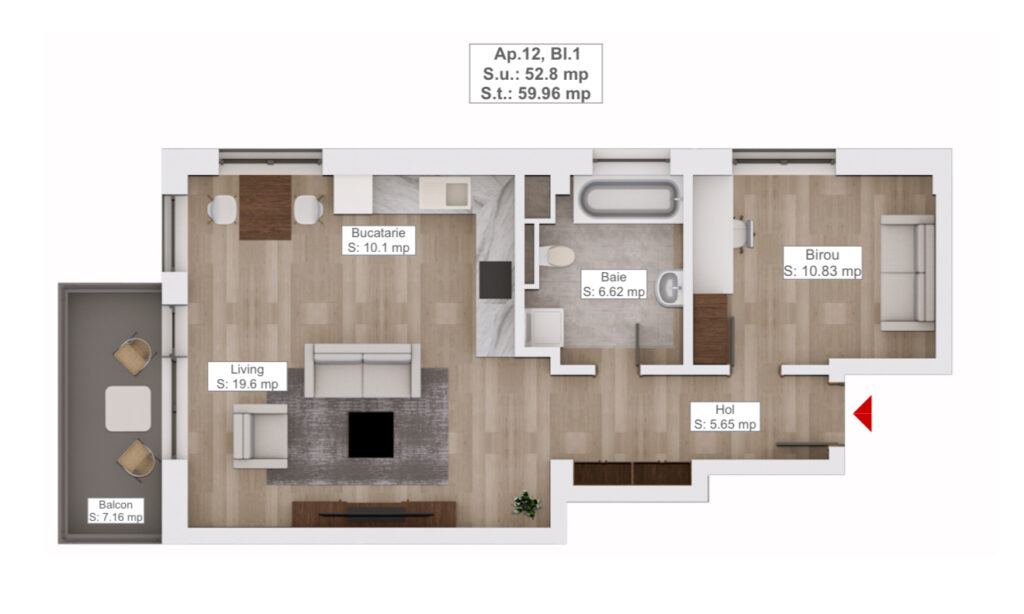 Apartament 2 camere de vanzare