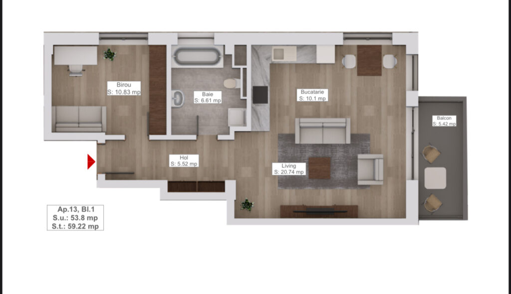 Apartament 2 camere de vanzare