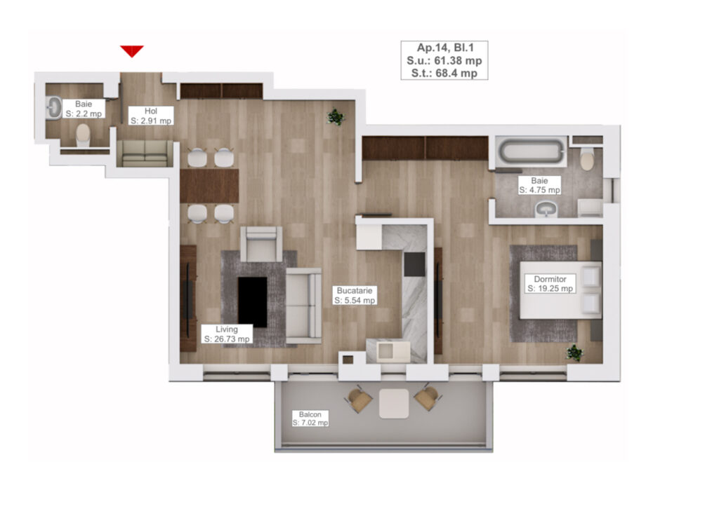 Apartament 2 camere de vanzare