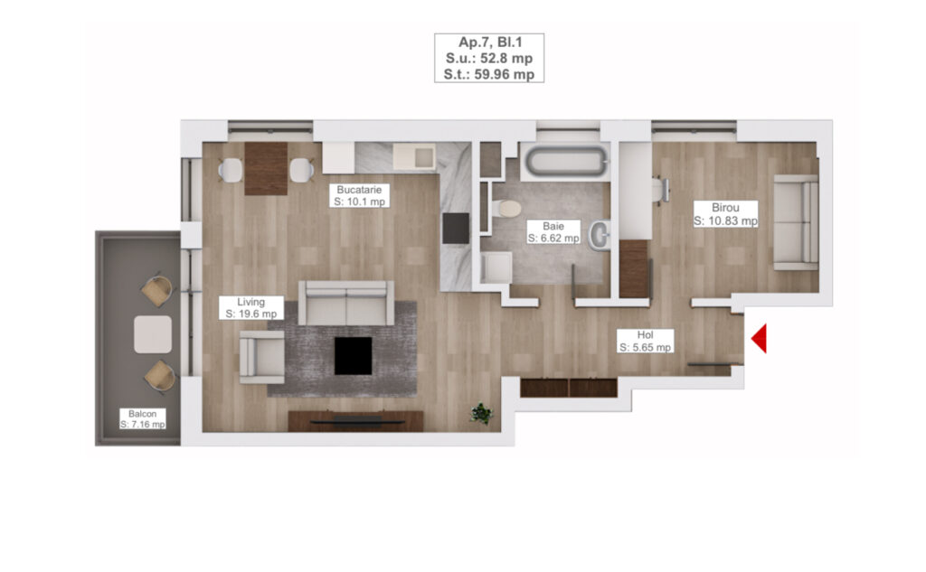 Apartament 2 camere de vanzare