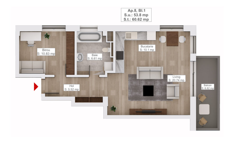Apartament 2 camere de vanzare