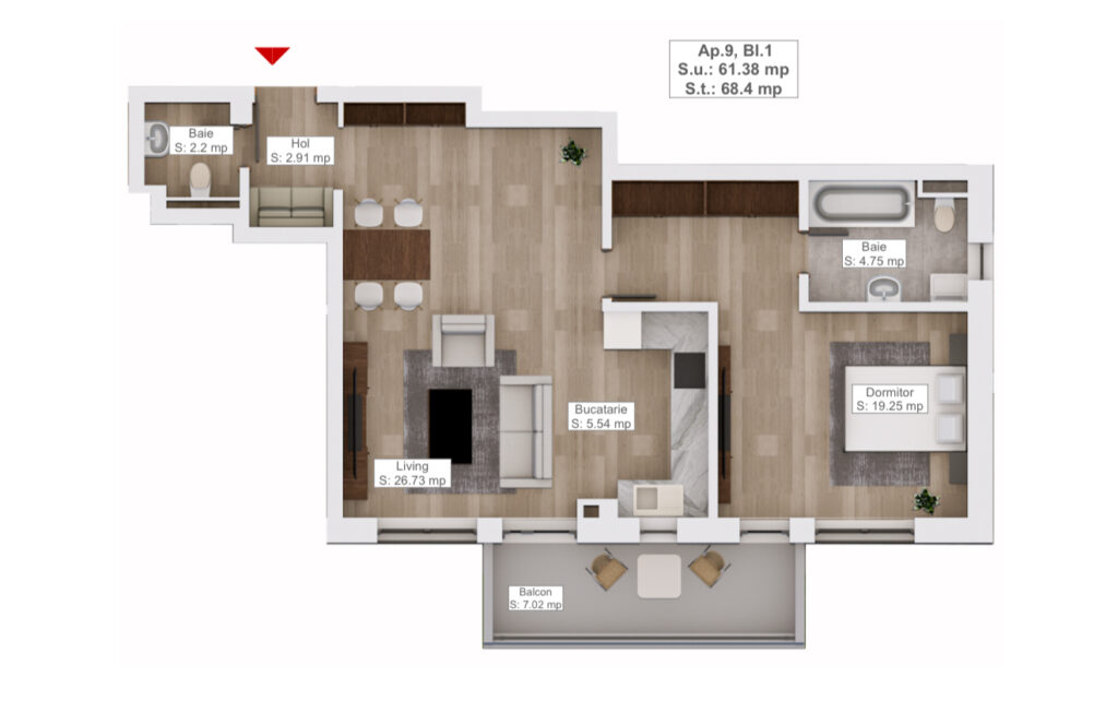Apartament 2 camere de vanzare