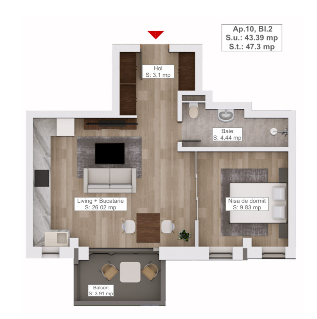 Studio de vanzare Bloc nou