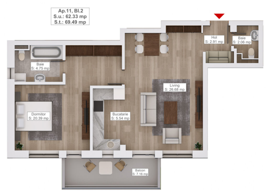 Apartament 2 camere de vanzare