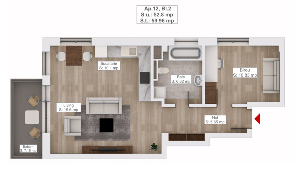 Apartament 2 camere de vanzare