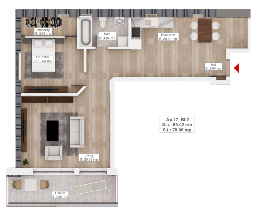 Apartament 2 camere de vanzare