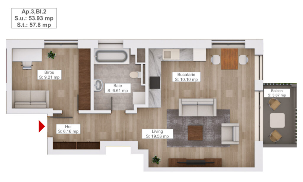 Apartament 2 camere de vanzare