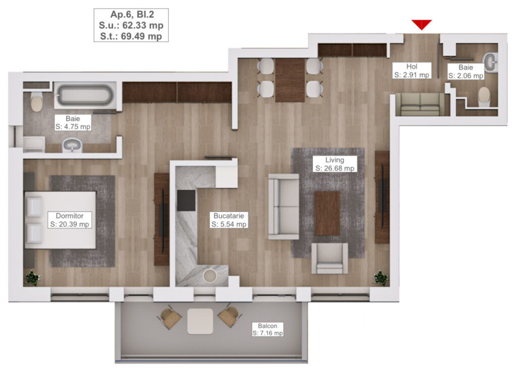 Apartament 2 camere de vanzare