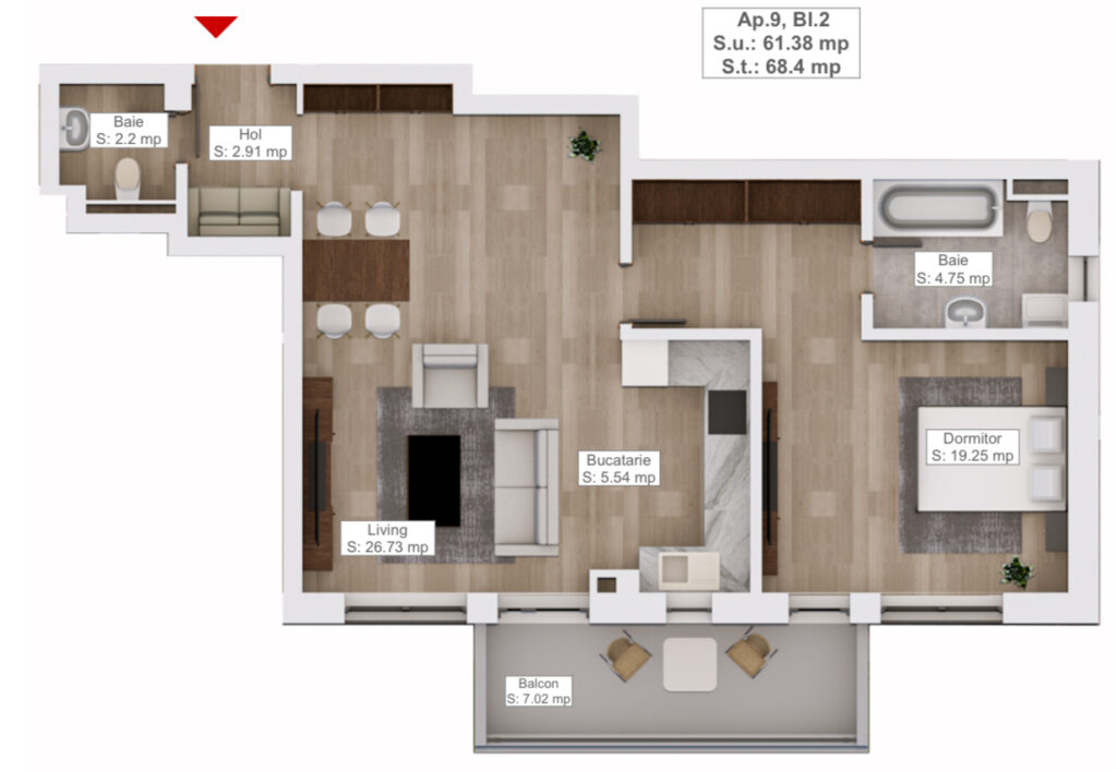 Apartament 2 camere de vanzare