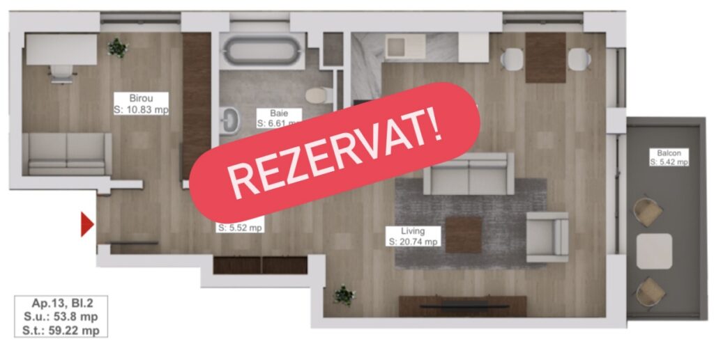 Apartament 2 camere de vanzare