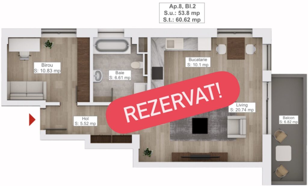 Apartament 2 camere de vanzare