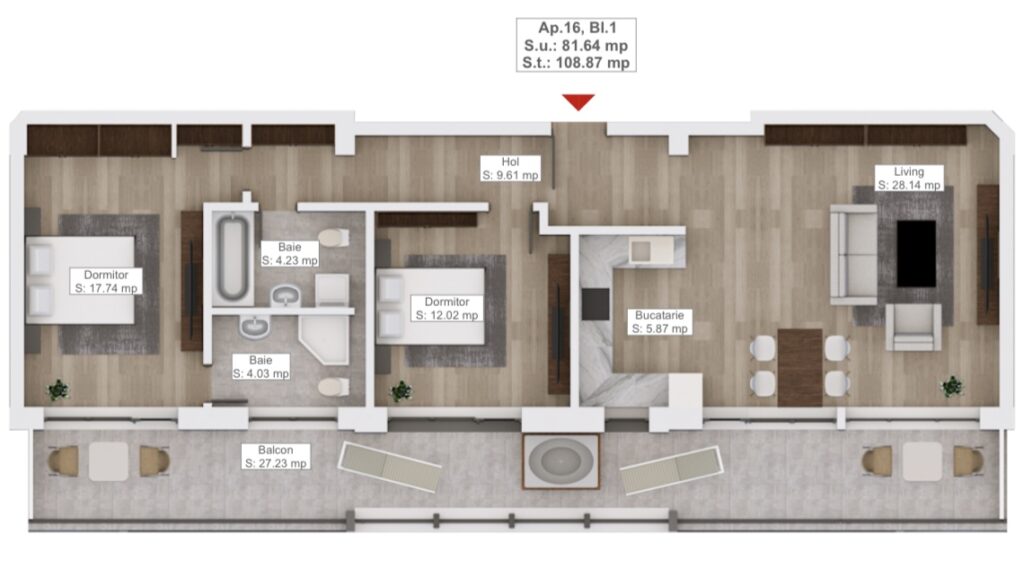 Apartament 3 camere de vanzare